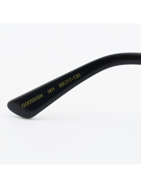 Gucci GG0593SK 001 Sunglasses Black / Gold Square Frame, Grey Lenses main image 4